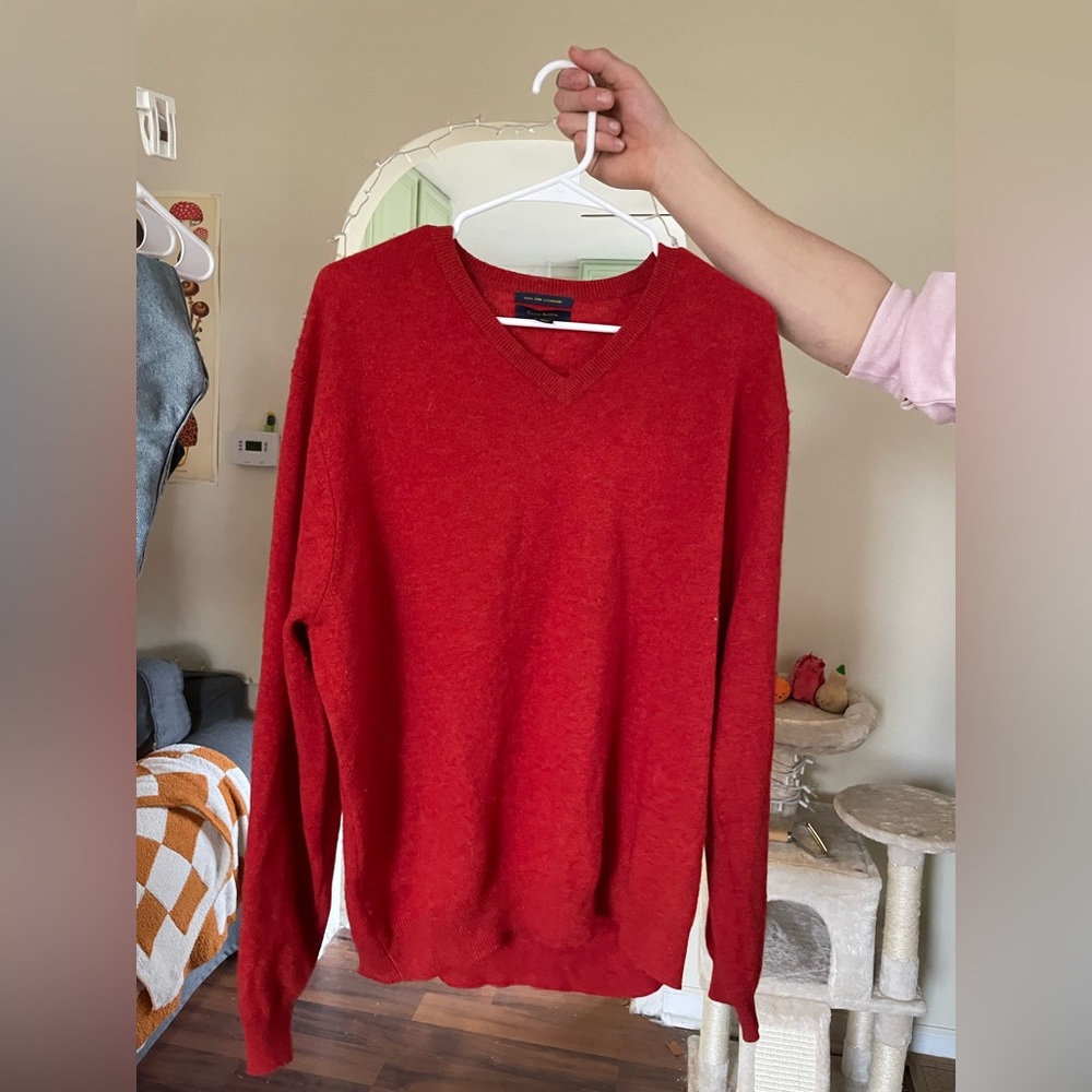 100% fine cashmere sweater by club room (red)